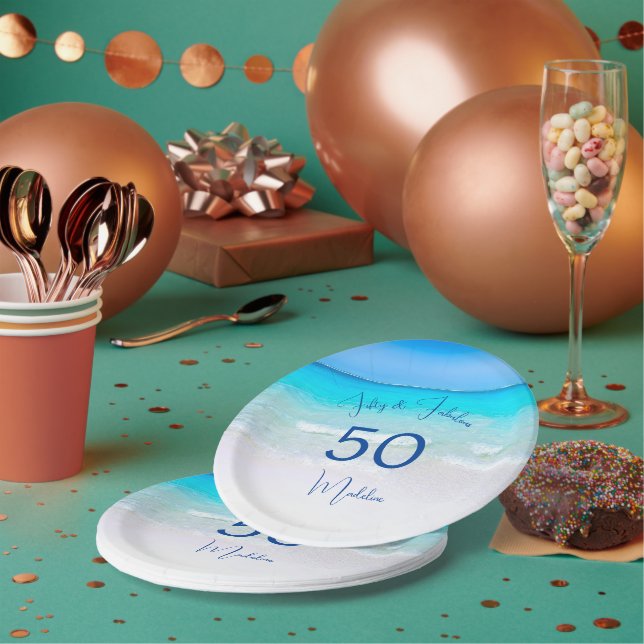 Die 50. Birthday Beach Suite ist fabelhaft Pappteller (Multi)