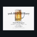 Die 50. Geburtstagsparty des Bier-Entwurfs Postkarte<br><div class="desc">Bier-Entwurf Schwarzer Text. Einladung. 50. Geburtstagsfeier</div>