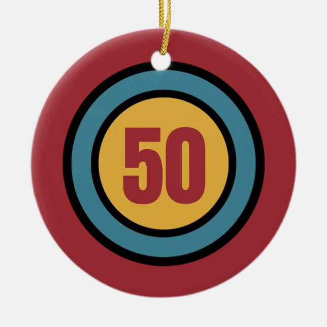 Die 50 Weihnachtsbaumdekoration Keramik Ornament (Vorne)