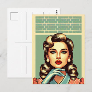Die 50er Glamour Frauenmode, 50er Röcke Geschenk Postkarte