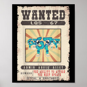Die 67 Brainrot lustige Wanted Poster für Jungen K