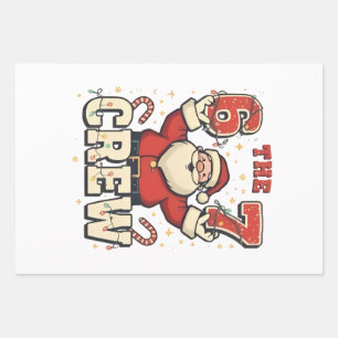 Die 6 7 Crew Lustiger Weihnachtsmann Weihnachten M Geschenkpapier Set