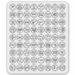 Die 72 Dämonenschlangen von Ars Goetia (schwarz au Aufkleber