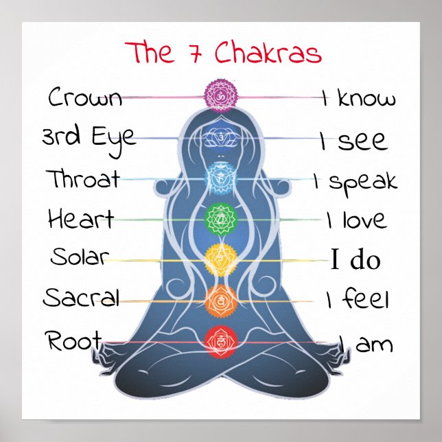 Die 7 Chakras 12x12" Poster (Vorne)