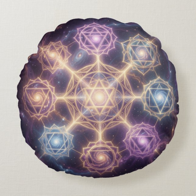 Die 7 Chakren´7 Rundes Kissen (Vorderseite)