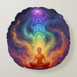 Die 7 Chakren Rundes Kissen