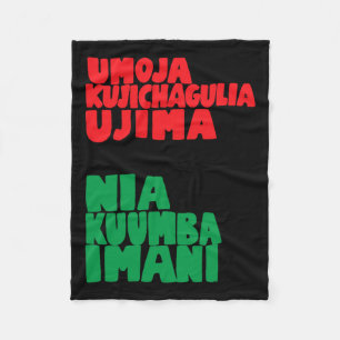 Die 7 Prinzipien von Nguzo Saba Kwanzaa African Am Fleecedecke