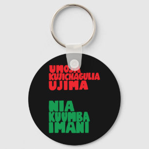 Die 7 Prinzipien von Nguzo Saba Kwanzaa African Am Schlüsselanhänger