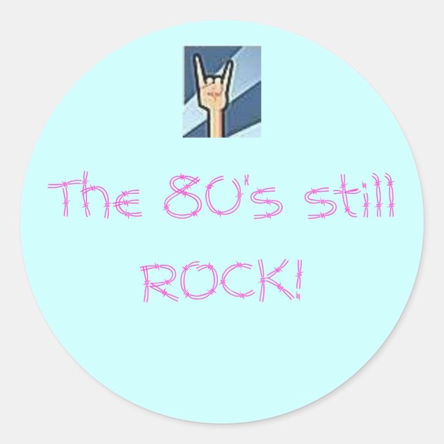 Die 80er noch ROCK! Runder Aufkleber (Vorderseite)