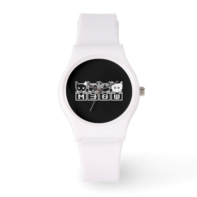DIE 8-BIT-KATZEN M30 W ARMBANDUHR (Vorderseite)