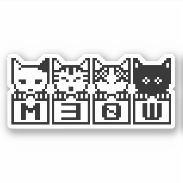 DIE 8-BIT-KATZEN M30 W AUFKLEBER (Vorderseite)