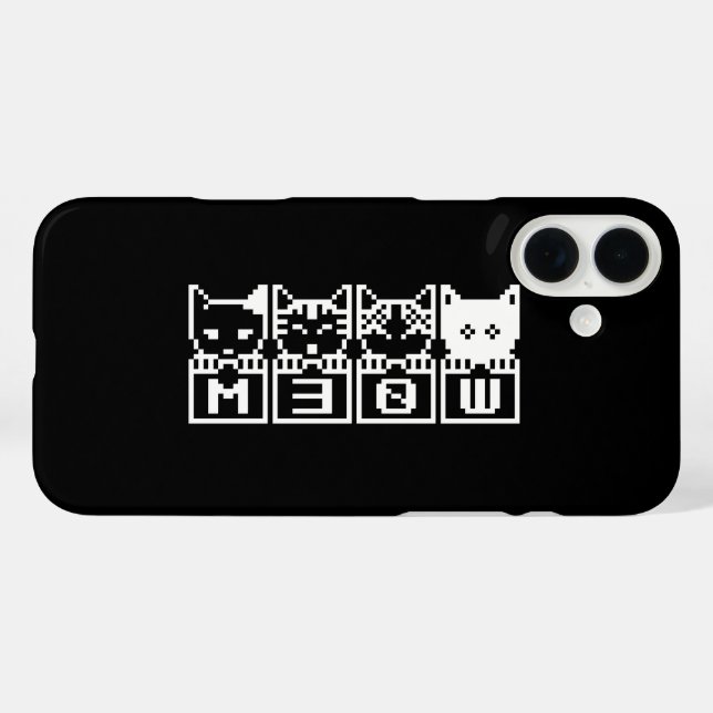 DIE 8-BIT-KATZEN M30 W iPhone 16 PLUS HÜLLE (Rückseite (Horizontal))