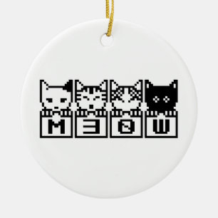 DIE 8-BIT-KATZEN M30 W KERAMIK ORNAMENT