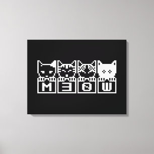 DIE 8-BIT-KATZEN M30 W LEINWANDDRUCK