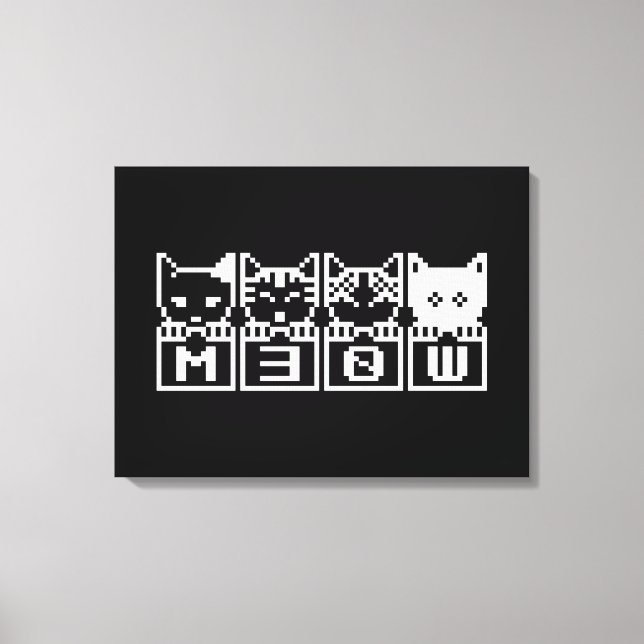 DIE 8-BIT-KATZEN M30 W LEINWANDDRUCK (Vorderseite)