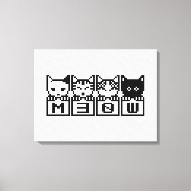 DIE 8-BIT-KATZEN M30 W LEINWANDDRUCK (Vorderseite)