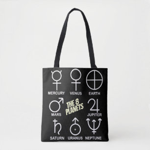 Die 8 Planetensymbole-Tabelle Tasche