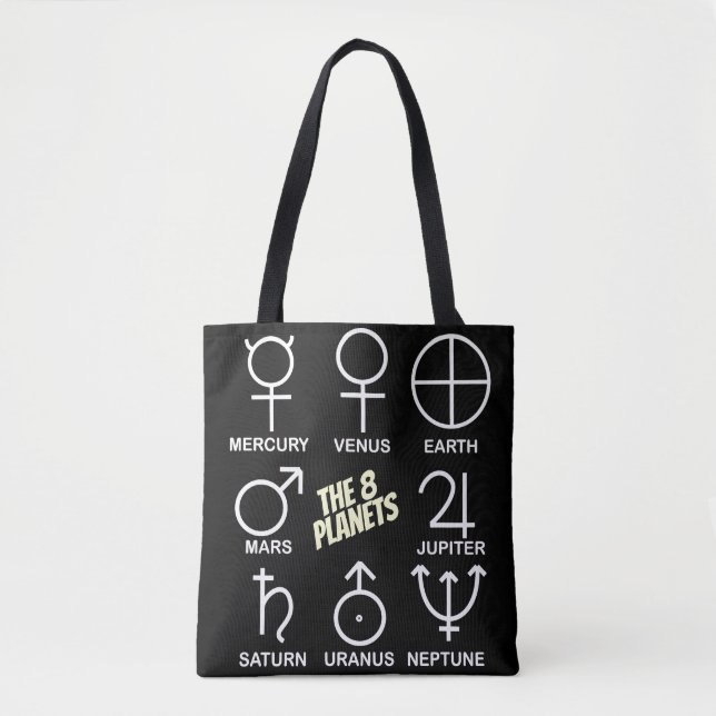 Die 8 Planetensymbole-Tabelle  Tasche (Vorderseite)