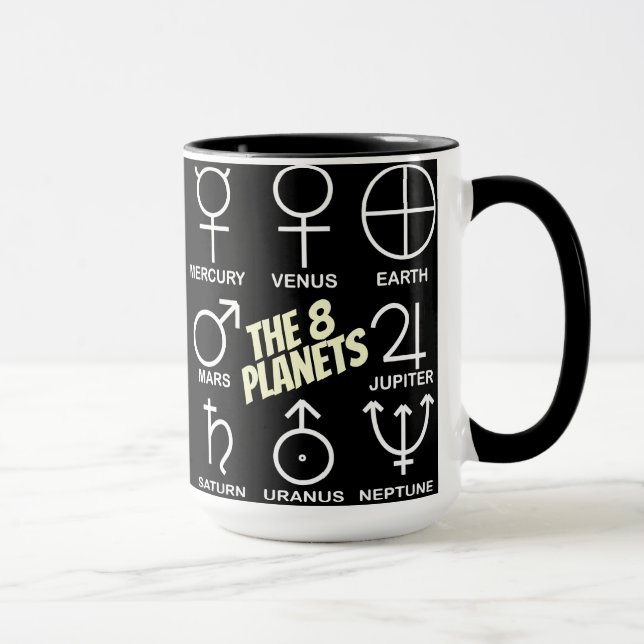 Die 8 Planetensymbole-Tabelle  Tasse (Rechts)
