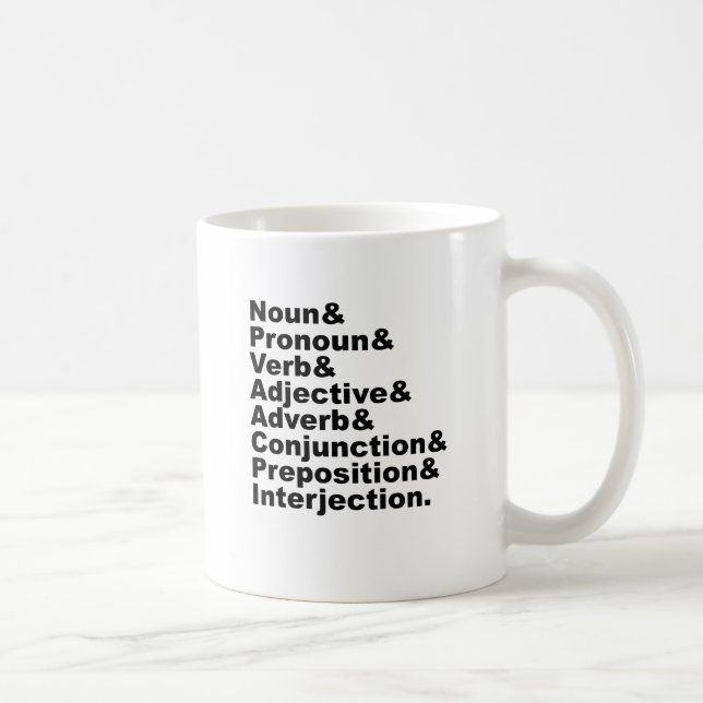Die 8 Teile der englischen Sprache Kaffeetasse (Rechts)