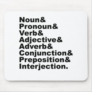 Die 8 Teile der englischen Sprache Mousepad