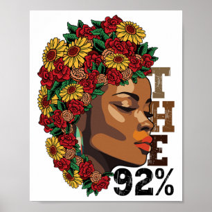 Die 92 Prozent Floral Schwarze Frauen Black Histor Poster