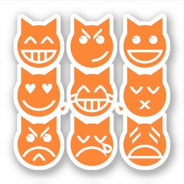Die 9 Leben der Emoji-Katze Aufkleber (Vorderseite)