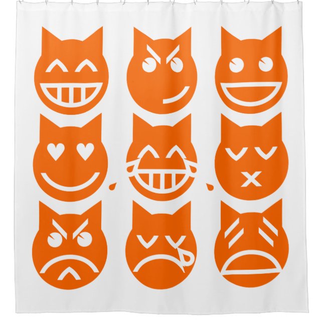 Die 9 Leben der Emoji-Katze Duschvorhang (Vorderseite)