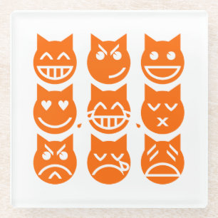 Die 9 Leben der Emoji-Katze Glasuntersetzer
