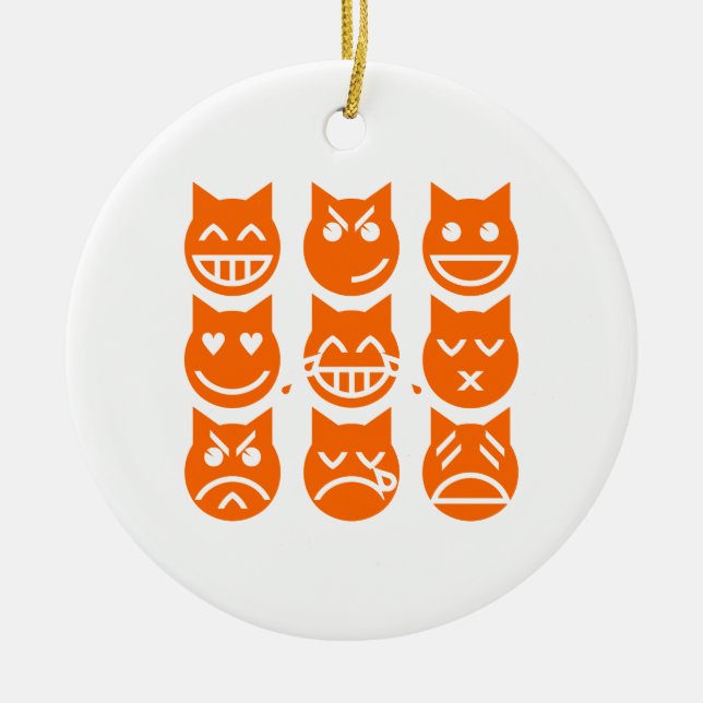 Die 9 Leben der Emoji-Katze Keramikornament (Vorne)