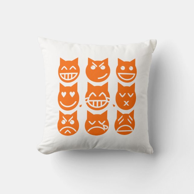 Die 9 Leben der Emoji-Katze Kissen (Vorderseite)