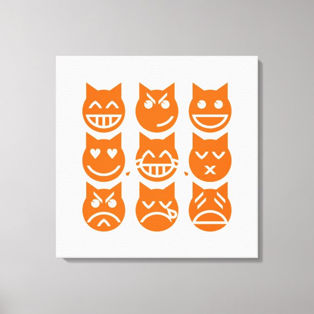 Die 9 Leben der Emoji-Katze Leinwanddruck (Vorderseite)