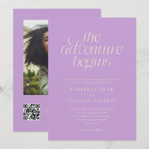 Die Abenteuer Beginnen Minimale Wisteria-Hochzeit  Einladung