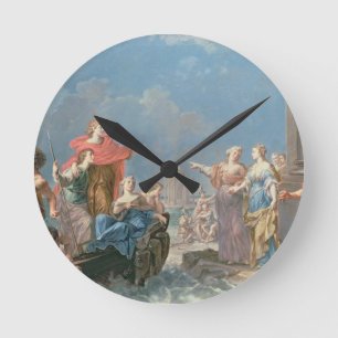 Die Abfahrt von Aeneas Runde Wanduhr