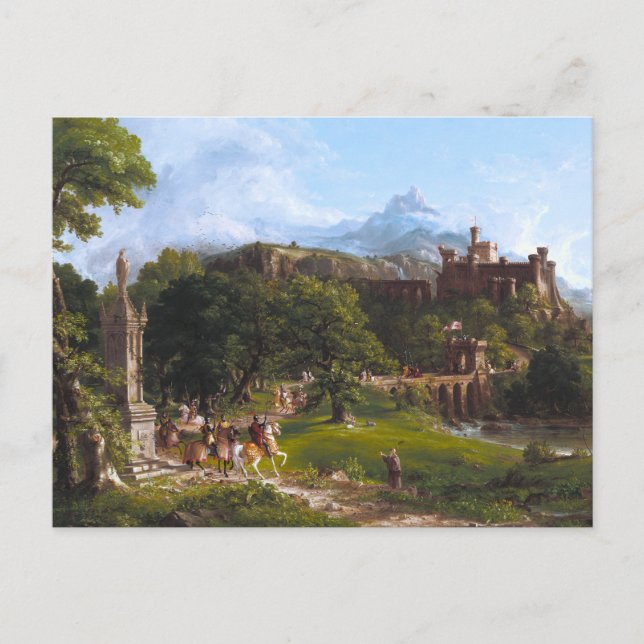 Die Abreise von Thomas Cole Postkarte (Vorderseite)