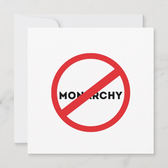 Die Abschaffung der Monarchie Einladung (Vorderseite)