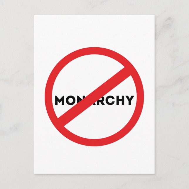 Die Abschaffung der Monarchie Postkarte (Vorderseite)