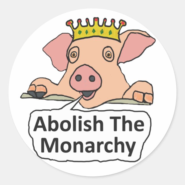 Die Abschaffung der Monarchie Runder Aufkleber (Vorderseite)