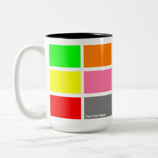 Die abschließende Wager-Tasse Zweifarbige Tasse (Links)