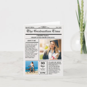 Die Abschluss News! Druckfähige Zeitung Keepake Einladung