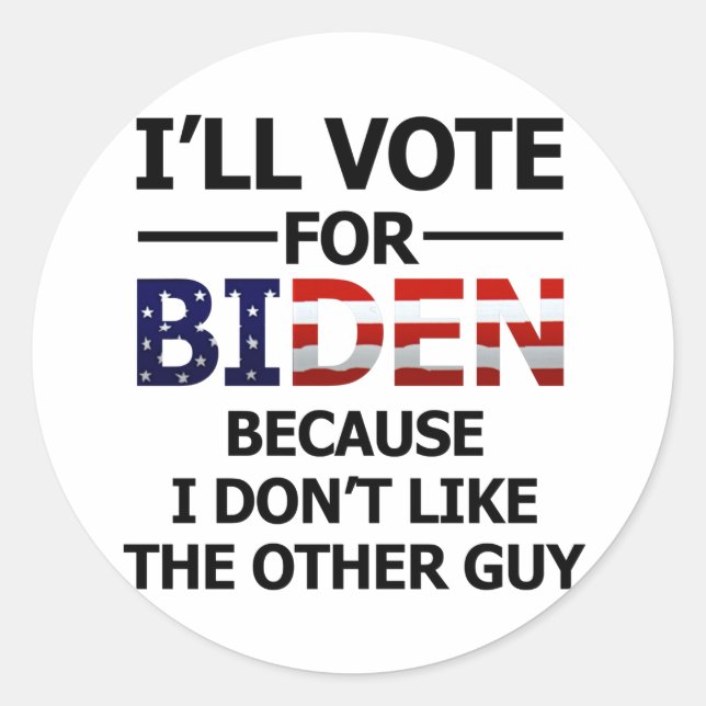 Die Abstimmung für Biden Runder Aufkleber (Vorderseite)
