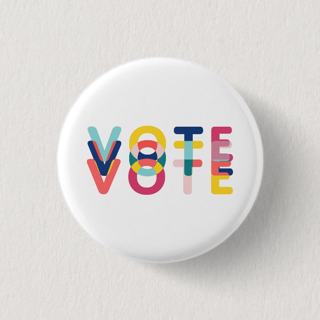 Die Abstimmung im lebhaften Regenbogen Moderne Button (Vorderseite)