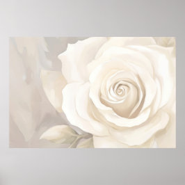 Die abstrakte Blume ist in Aquarellweiß. Poster