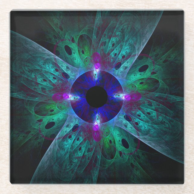 Die Abstrakte Kunst der Augen Glasuntersetzer (Vorderseite)