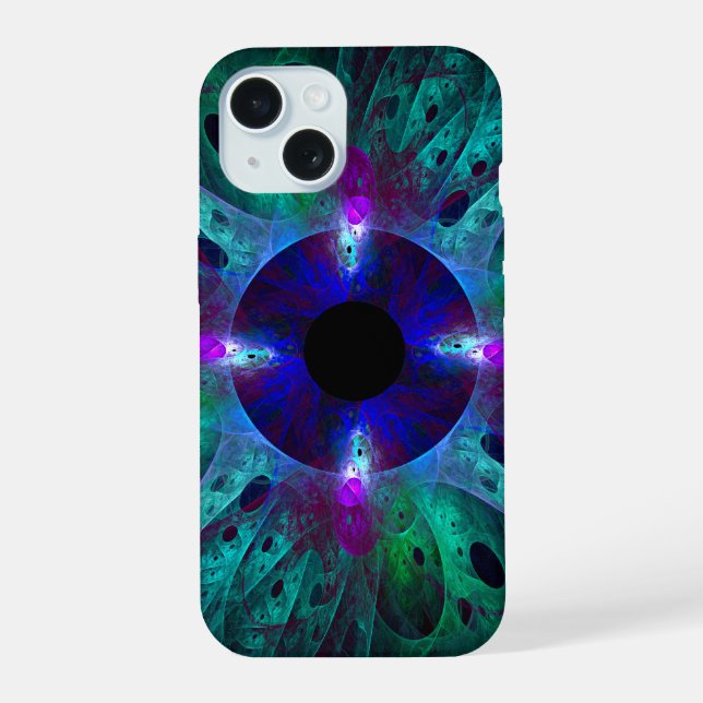 Die Abstrakte Kunst der Augen iPhone 15 Hülle (Rückseite)