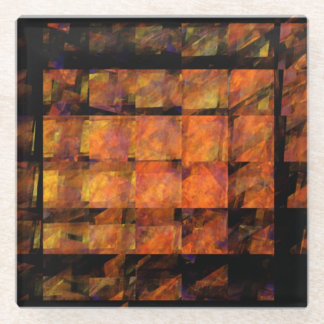 Die Abstrakte Kunst der Mauer Glasuntersetzer (Vorderseite)