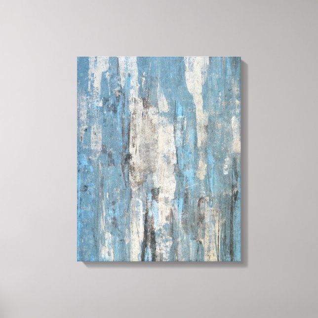Die Abstrakte Kunst in Blau und Grau Leinwanddruck (Vorderseite)