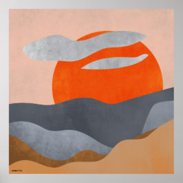 Die abstrakte Landschaft der Boho-Wandkunst Poster