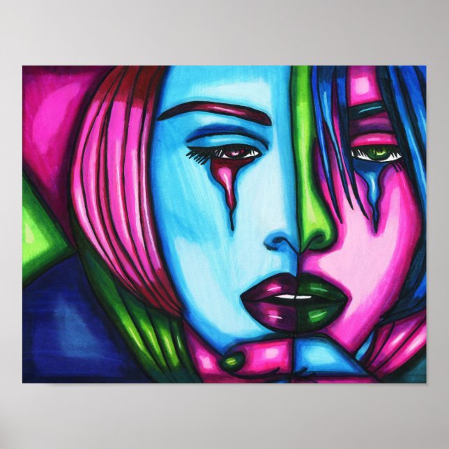 Die Abstrakte Originalkunst der Frau Poster (Vorne)