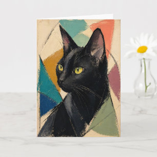 Die abstrakte schwarze Katze Karte